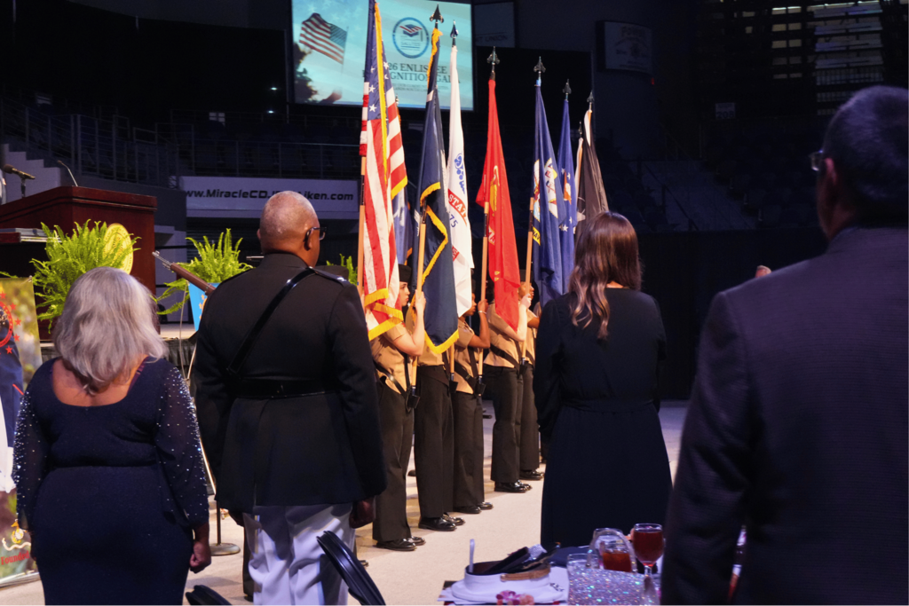 Colors being presented at Enlistee Gala.