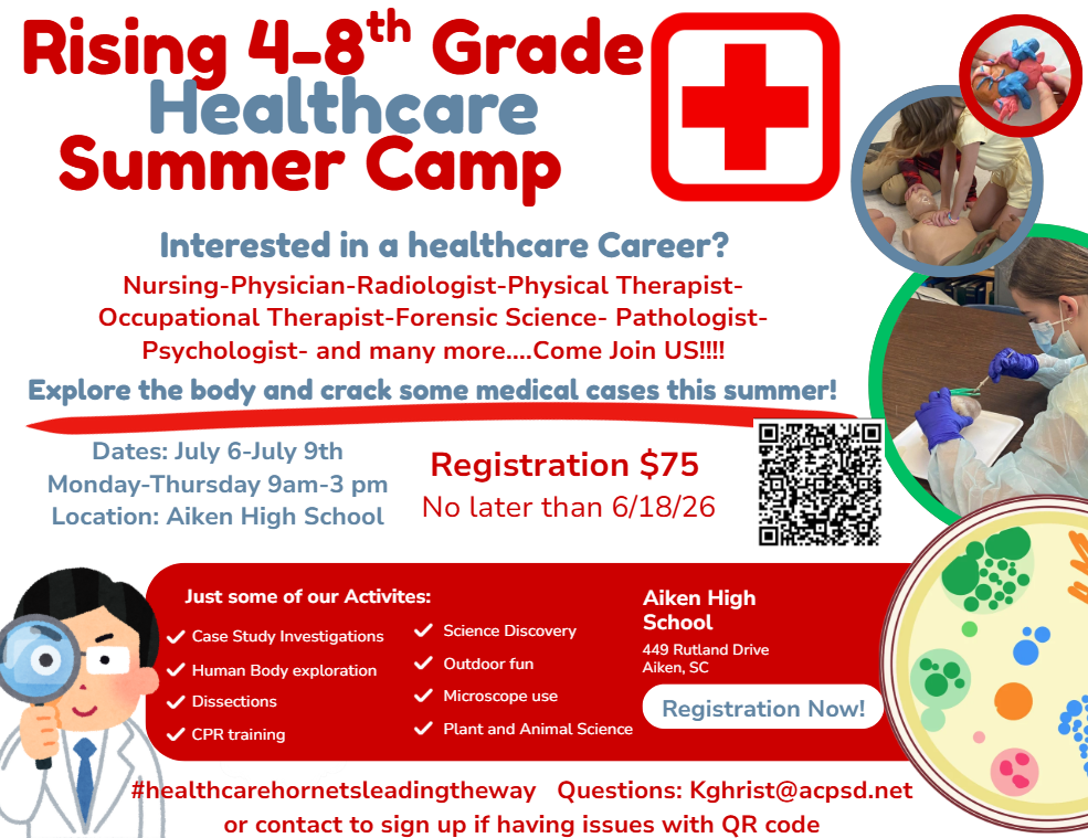 Summer Healthcare Camp $75.00 at Aiken High School