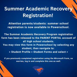 Summer Academic Recovery Registration