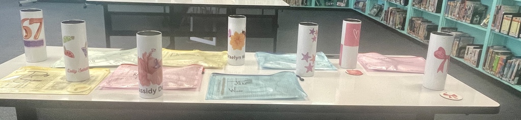 Sublimated cups on display