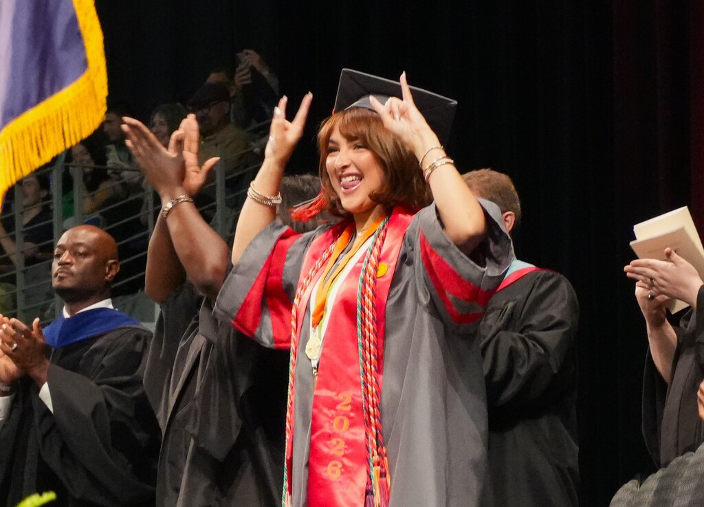 ASA Senior Class President celebrates at graduation. 
