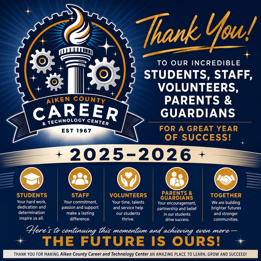 We had an amazing 2025-2026 academic year at ACCTC! Thank you to every student, teacher, staff member, volunteer, parent and guardian who contributed to the success of our campus. Have a great Summer and we can't wait to see what you have in store for 2026-2027!