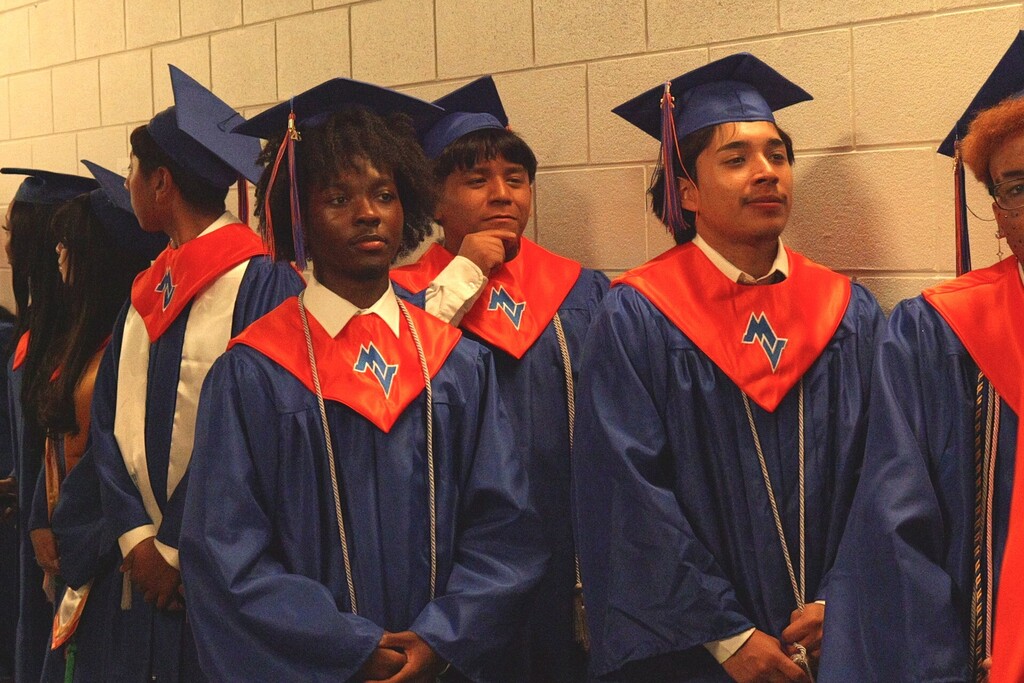 Midland Valley students waiting to be brought out to the ceremony.