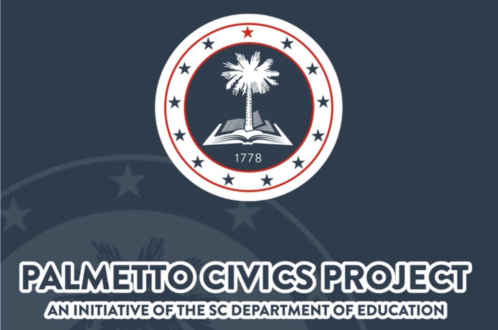 Logo for the South Carolina Palmetto Civics Project an Initiative of The SC Department of Education.