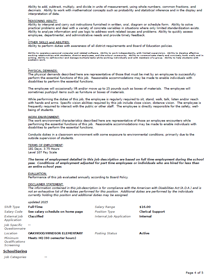 Secretary Job Posting Page 4