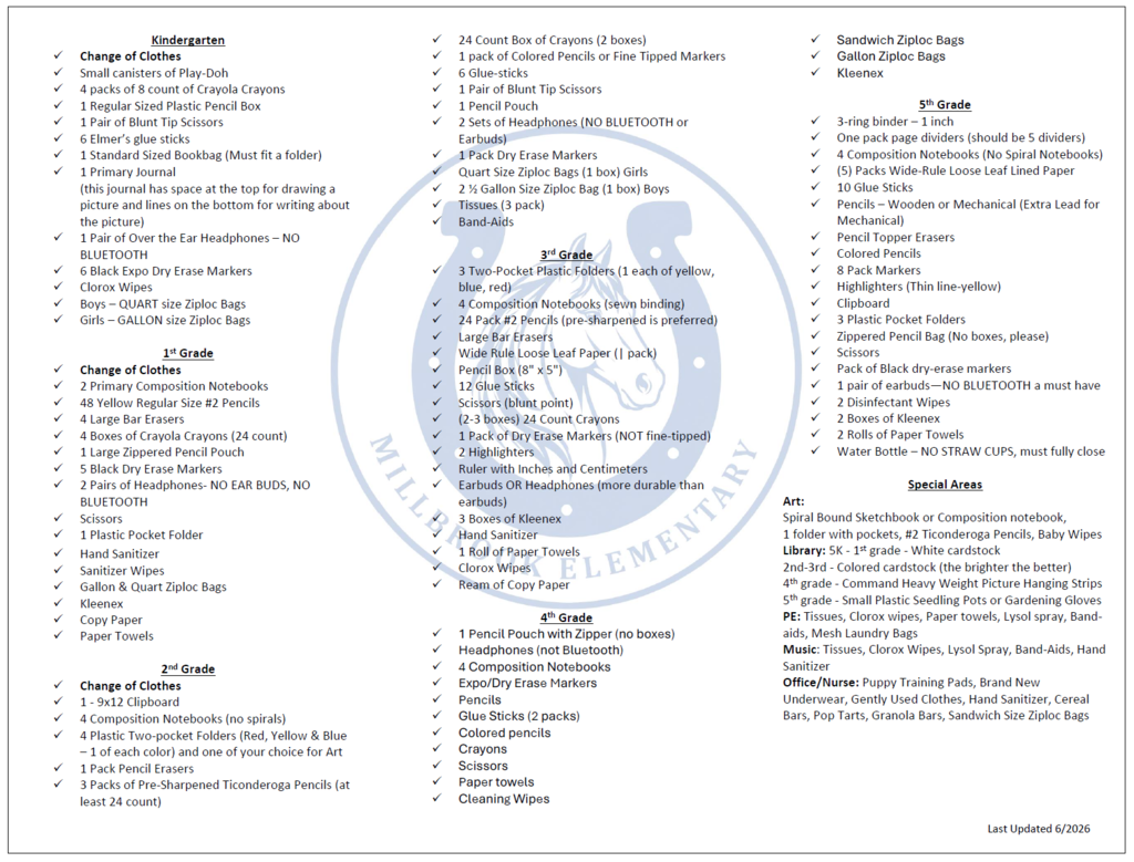 Supply List
