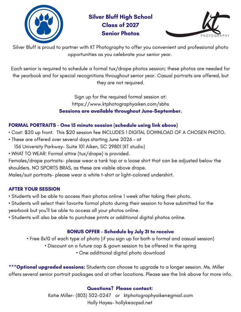 Senior Portraits Info