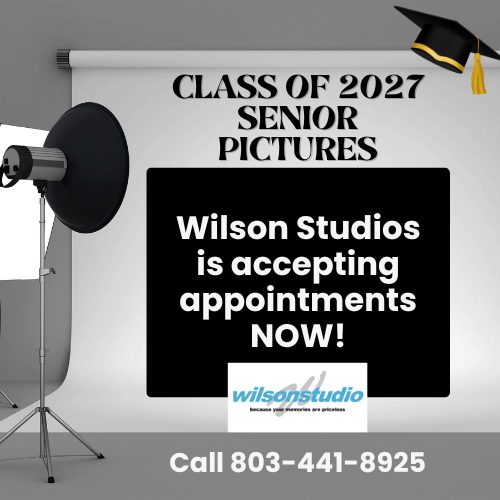 Lighting, Backdrop, and Grad Cap with Wilson Studios Logo.