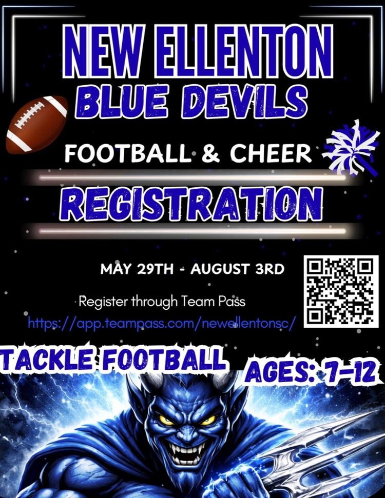 image with text about town football and cheer sign ups 