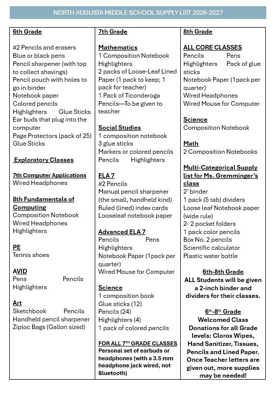 Supply List