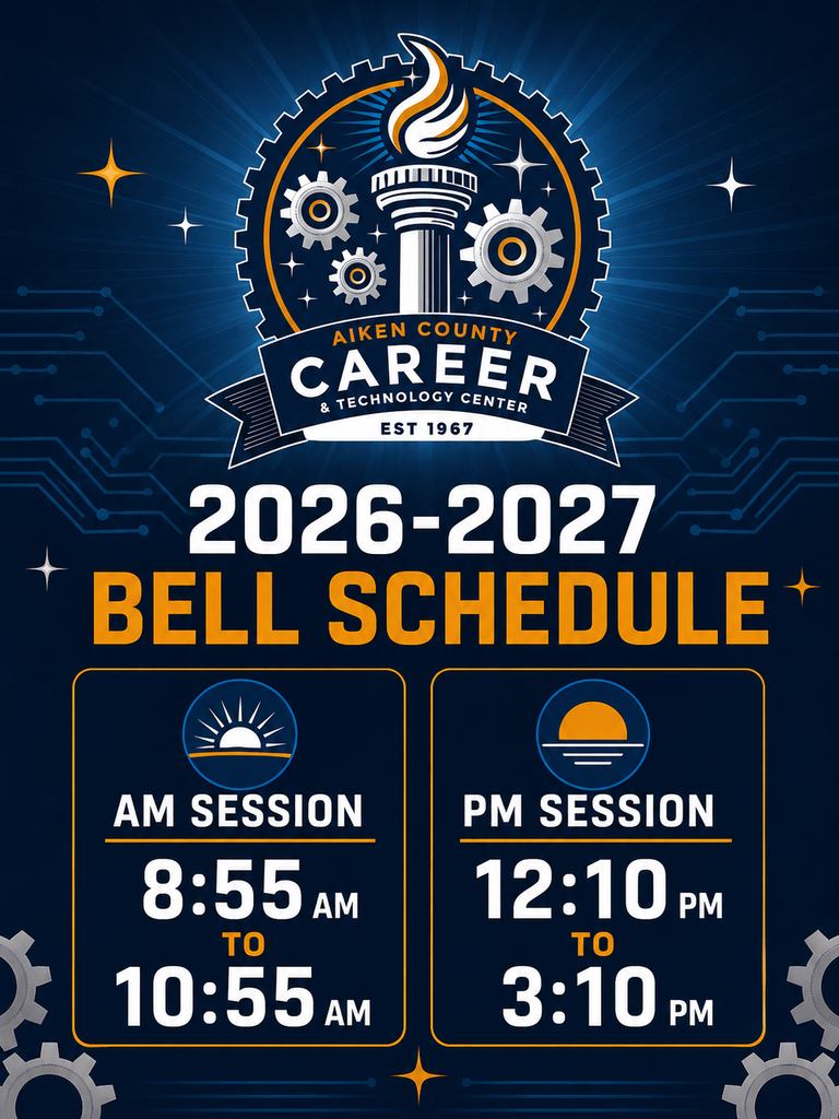 acctc 2026 2027 bell schedule. am session eight fifty-five AM to ten fifty-five am. PM session twelve ten PM to three ten PM.