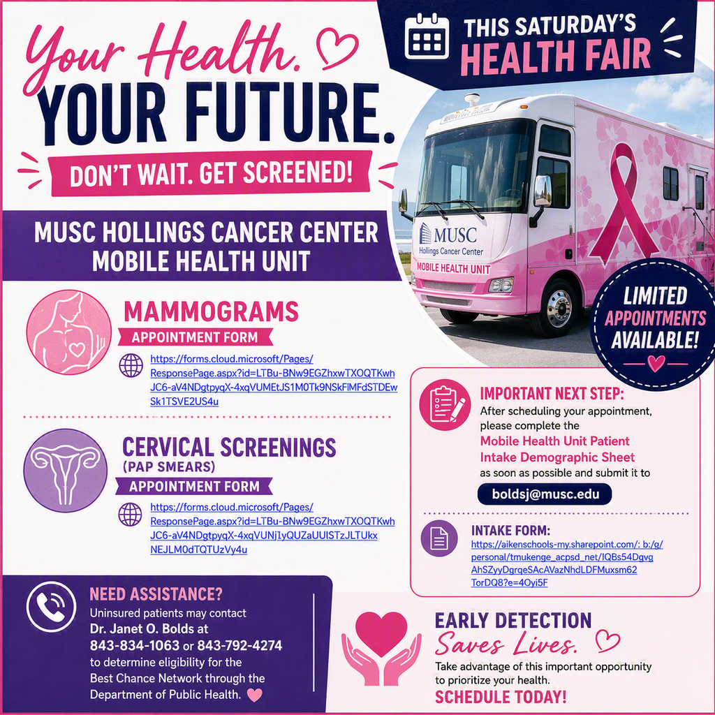 Copilot said:  Saturday's Health Fair: Mammograms & Cervical Screenings Available