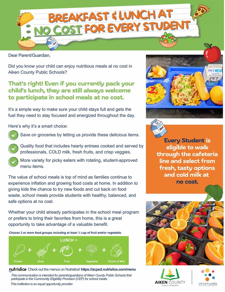 Breakfast and Lunch Flyer