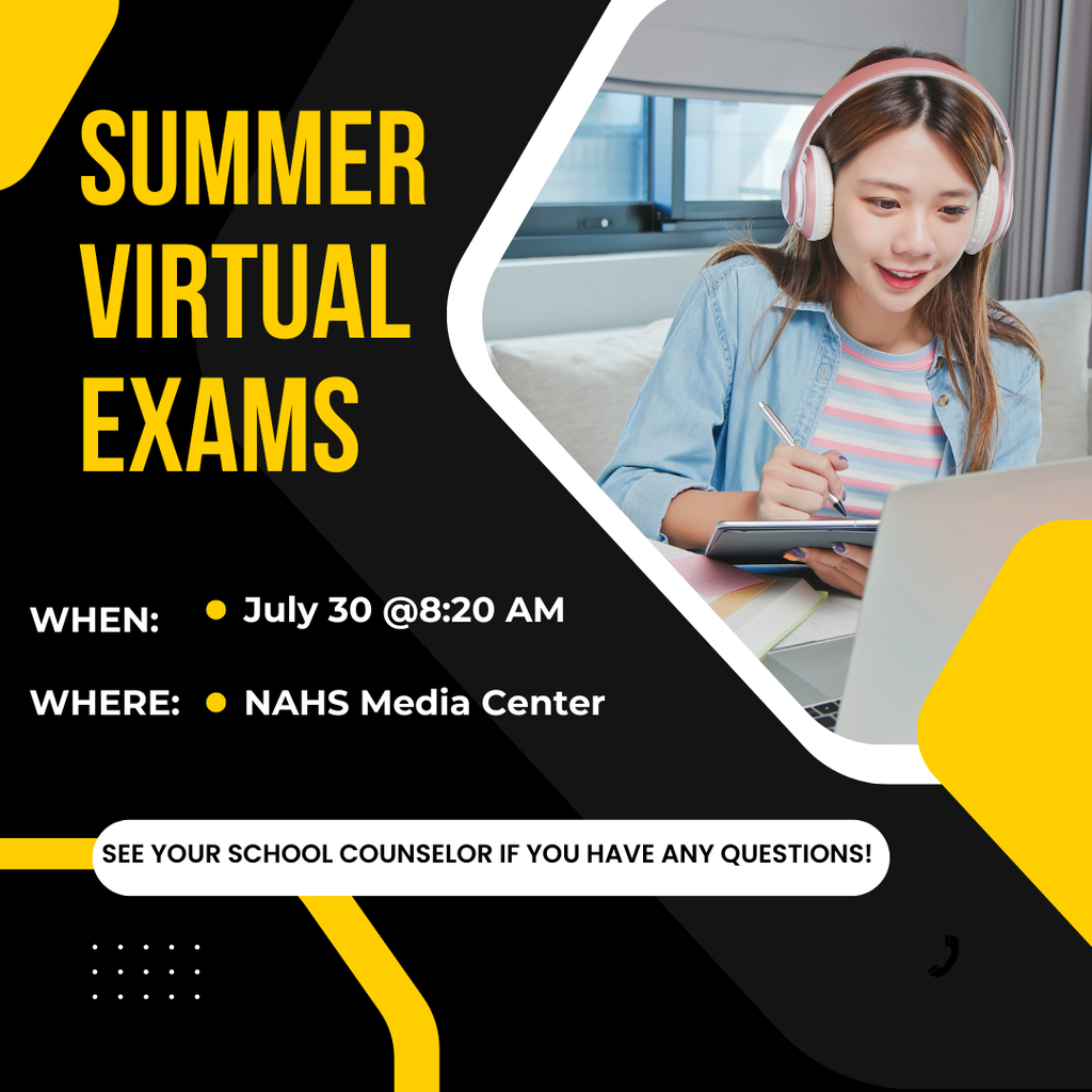 "Student with headphones working on tablet and computer screen."