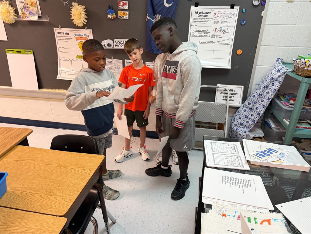 Fourth Grade Students Working in groups