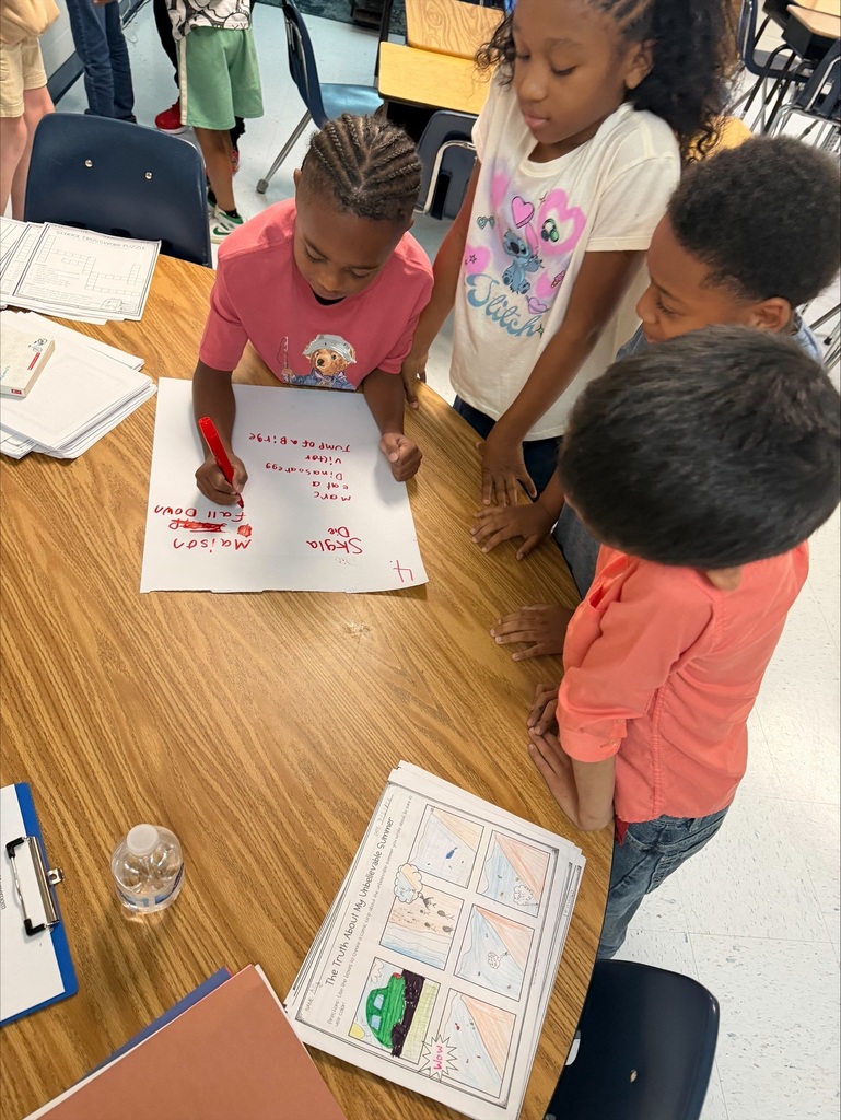 Fourth Grade Students Working in groups