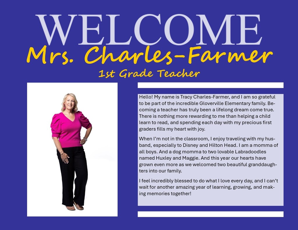 Welcome Mrs. Charles-Farmer