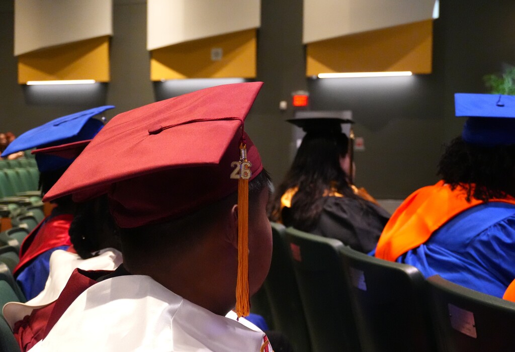 Summer school graduates were celebrated in cap and gown during a small ceremony.