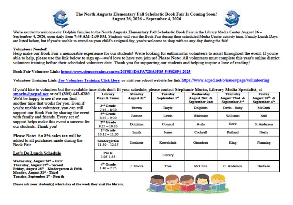 Book Fair Volunteers Needed