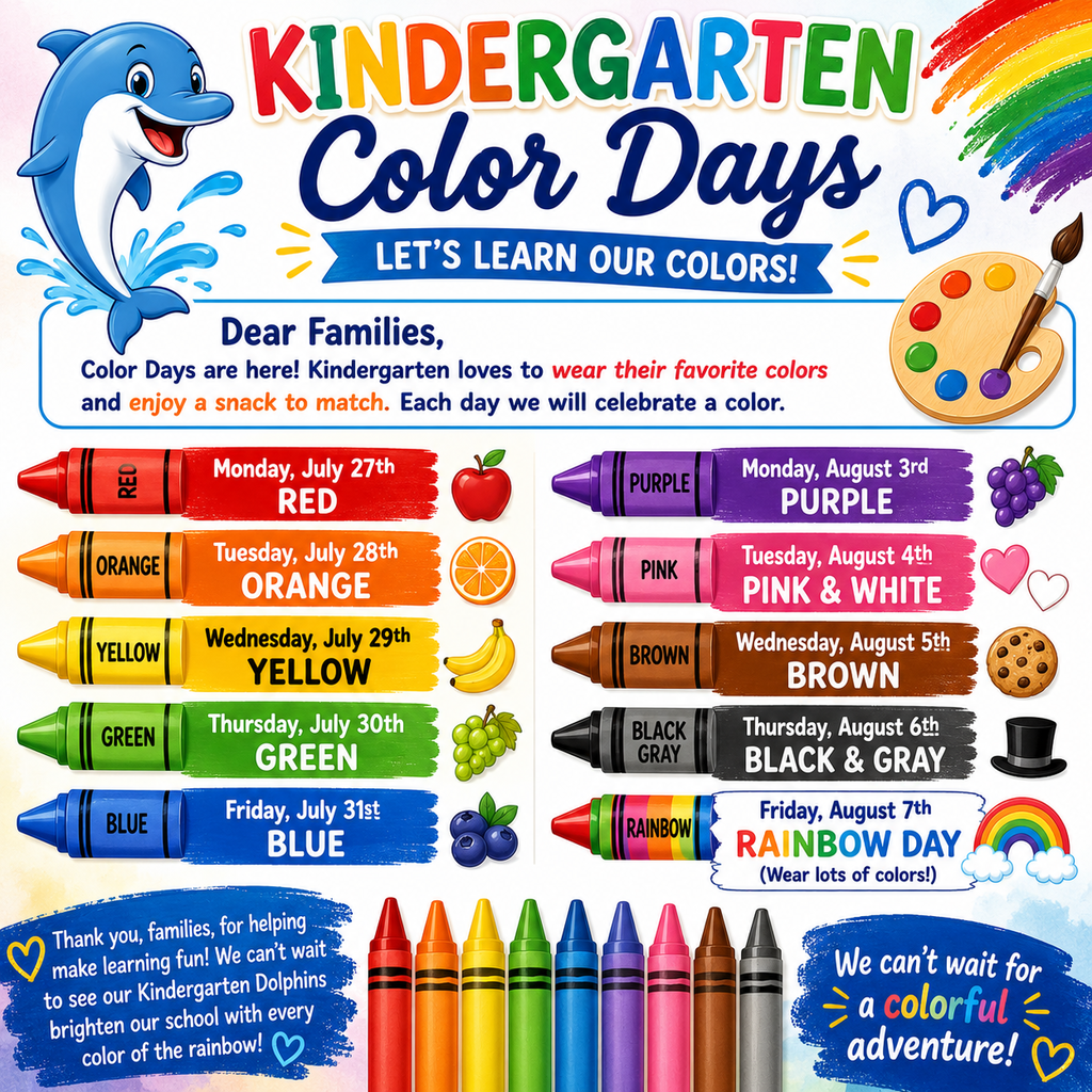 Kindergarten Color Days