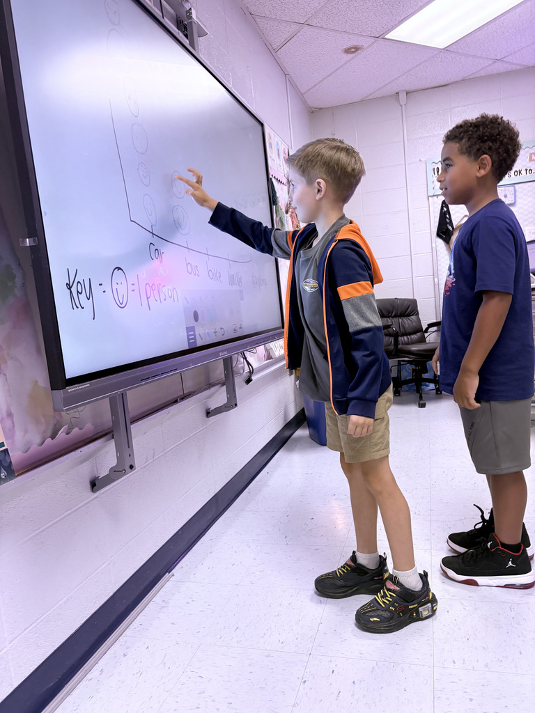 Third Grade students creating pictograhics