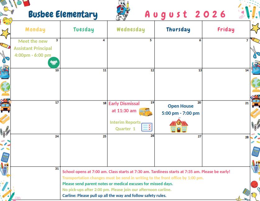 August 2026 Calendar