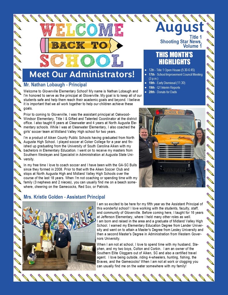 August Newsletter - Page 1