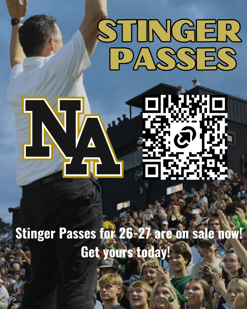 Principal cheering on students in stands at game with QR code. 