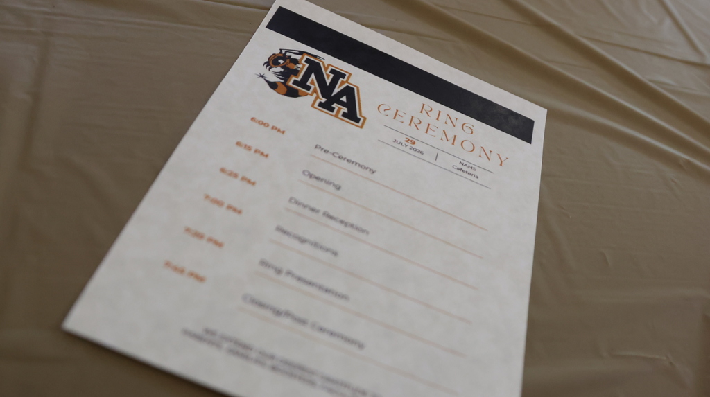 Program for Ring Ceremony with NA Logo. 