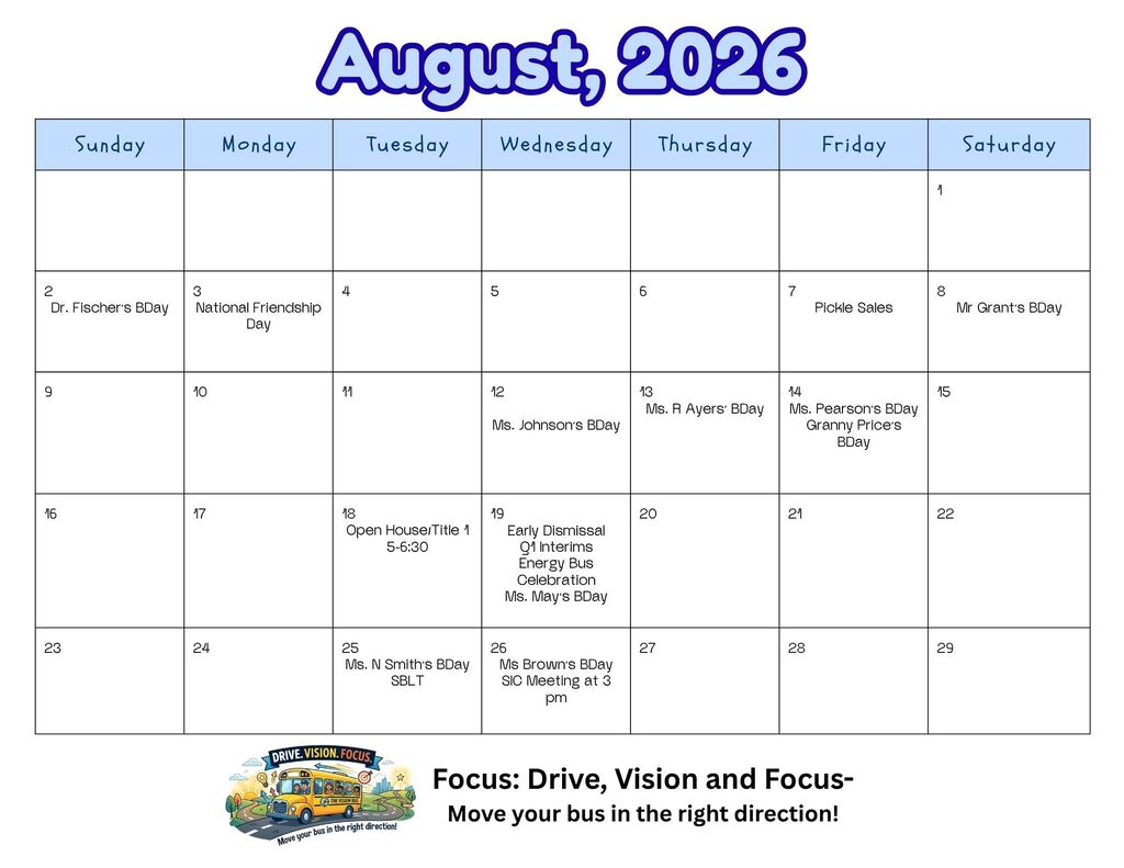 August Calendar