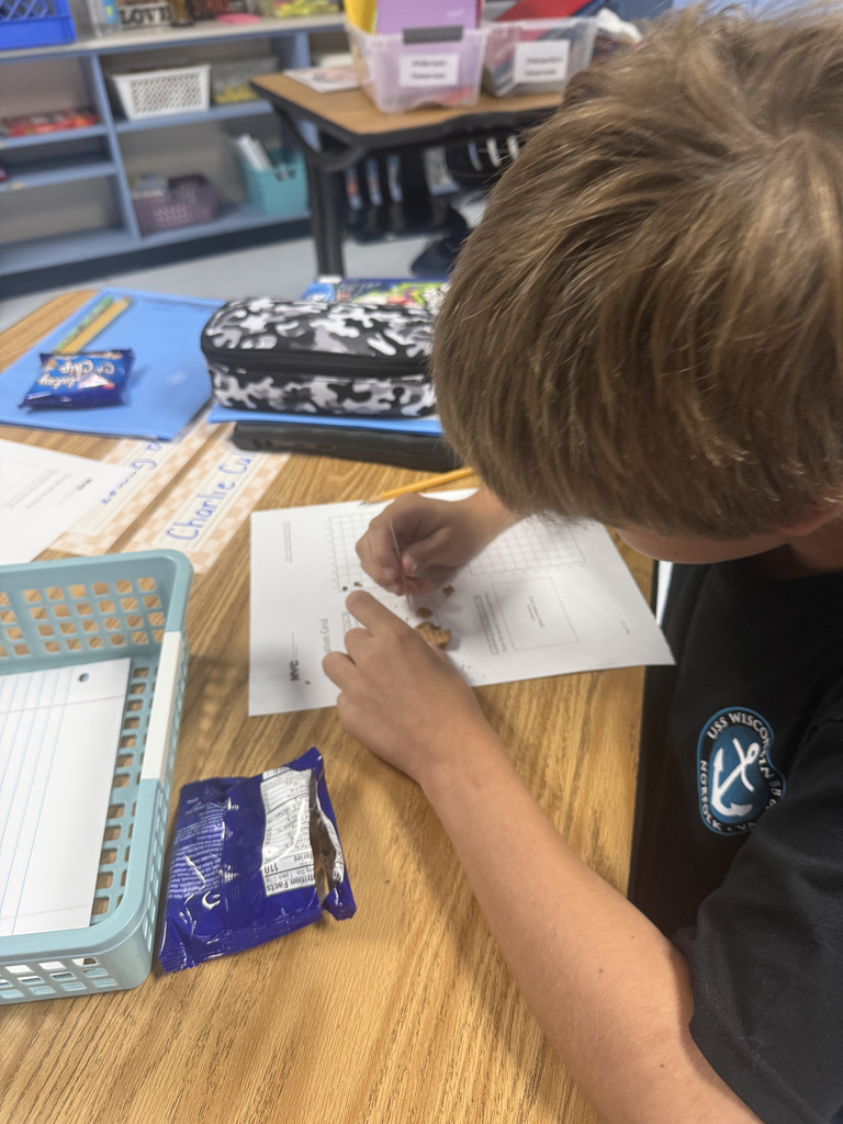 Fourth Graders excavating chocolate chips