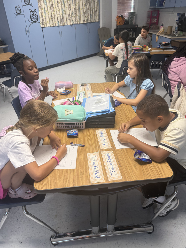Fourth Graders excavating chocolate chips