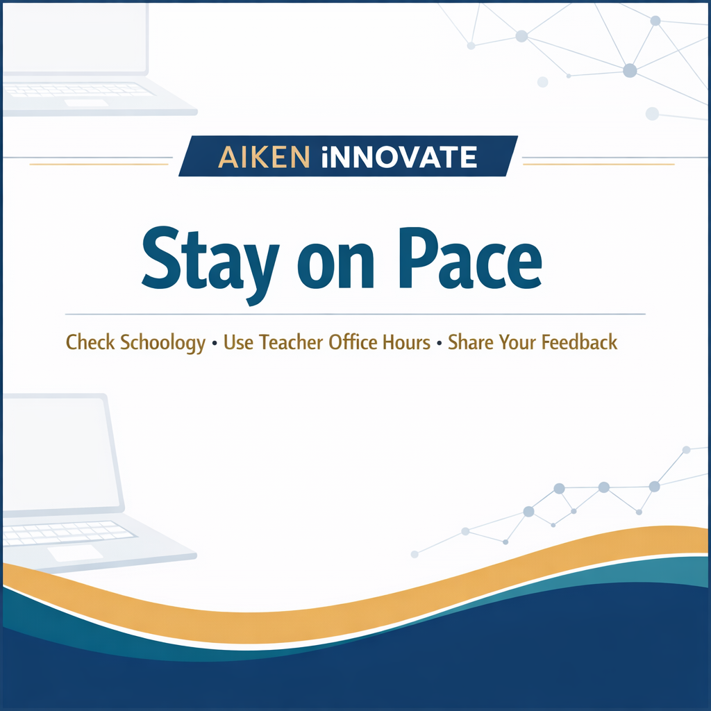 Aiken iNNOVATE instagram image saying "Stay On Pace."