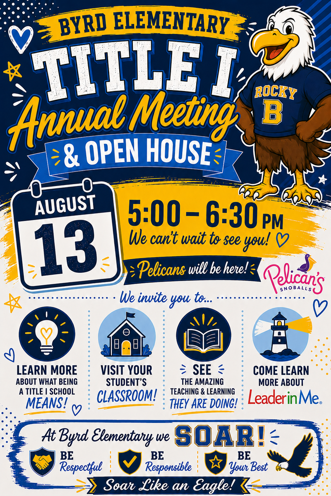 Title 1 Open House August 13 5pm to 6:30pm
