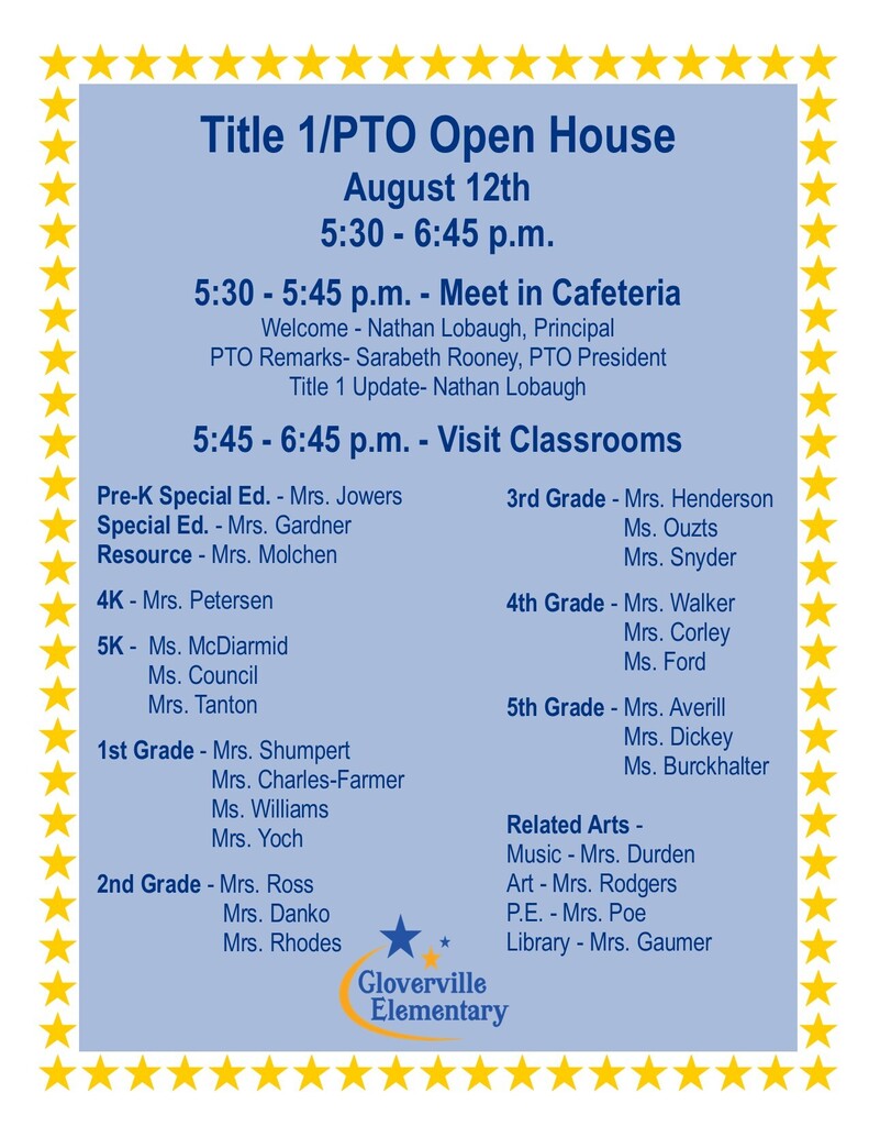 Title 1 PTO Open House