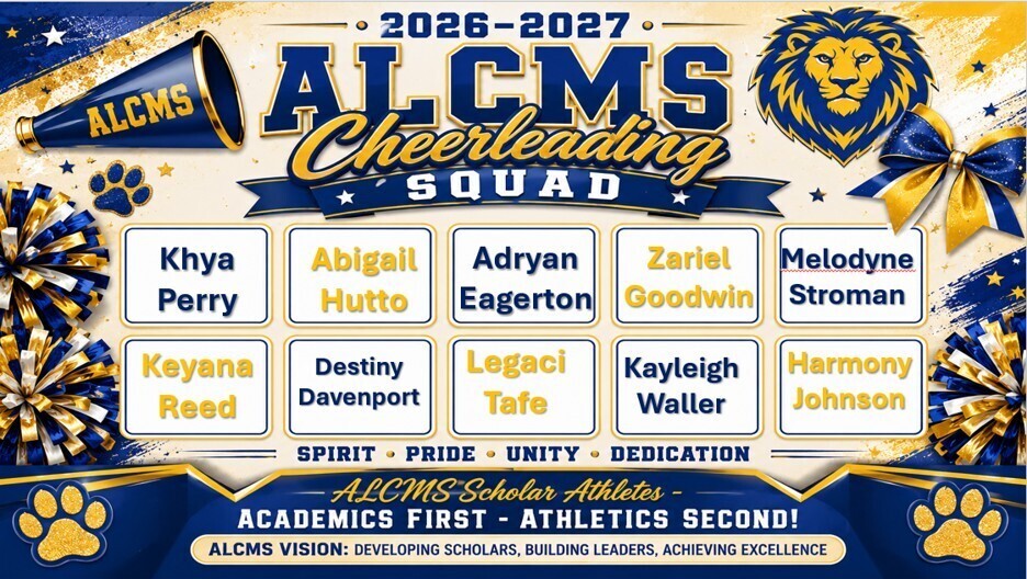 Flyer Announcement for 26-27 ALCMS Cheerleading Squad