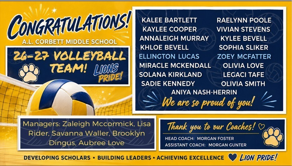 Flyer Announcement of 26-27 ALCMS Volleyball Team