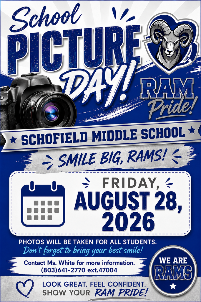 Flyer with blue and silver background with pictures of a ram and a camera