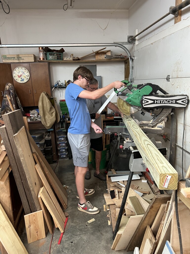 Michael Erwin working on the bridge