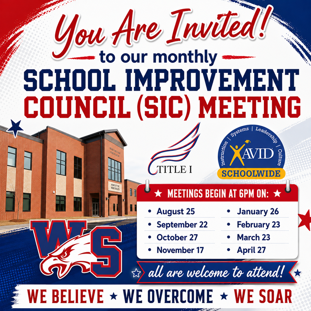 School Improvement Council Meeting Social Media Post with dates and time