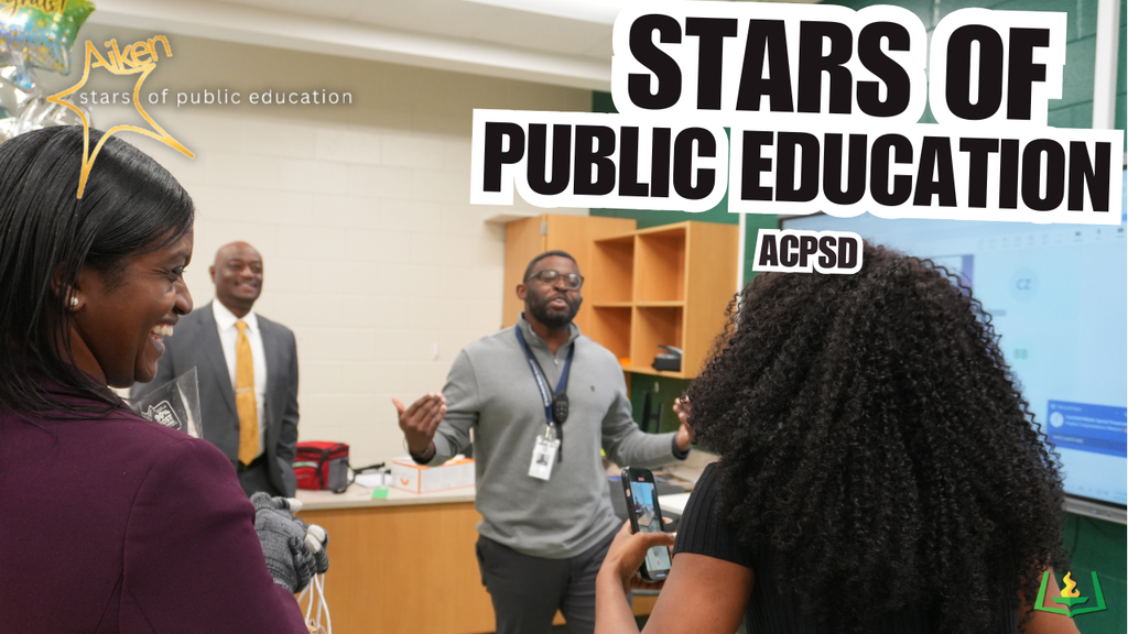 Teacher being surprised for the Stars of Public Education Honor Court.