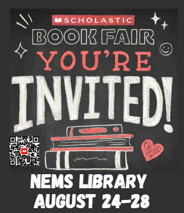 Book Fair You're Invited NEMS Library August 24-28