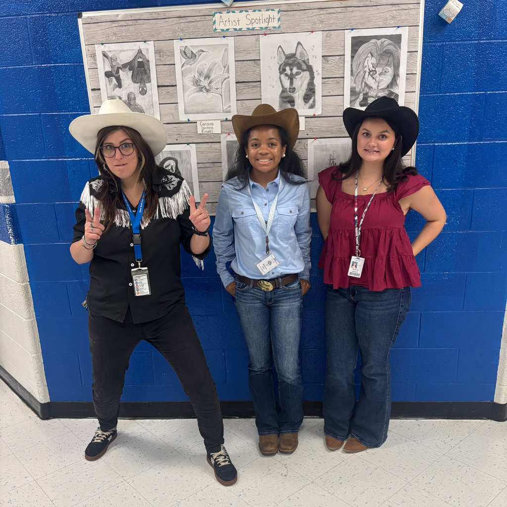 Students and teachers dressed up as cowboys