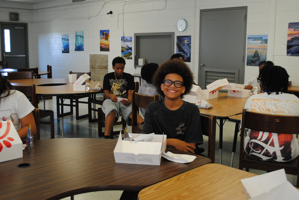 Scholar enjoying a special lunch.