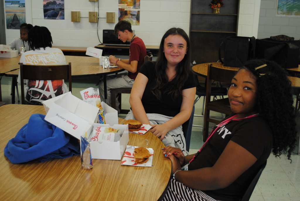 Scholars enjoying Chick-fil-A