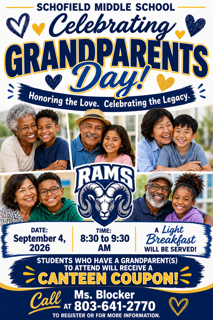 Colorful flyer with pictures of grandparents and kids