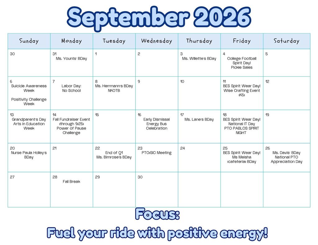September Calendar