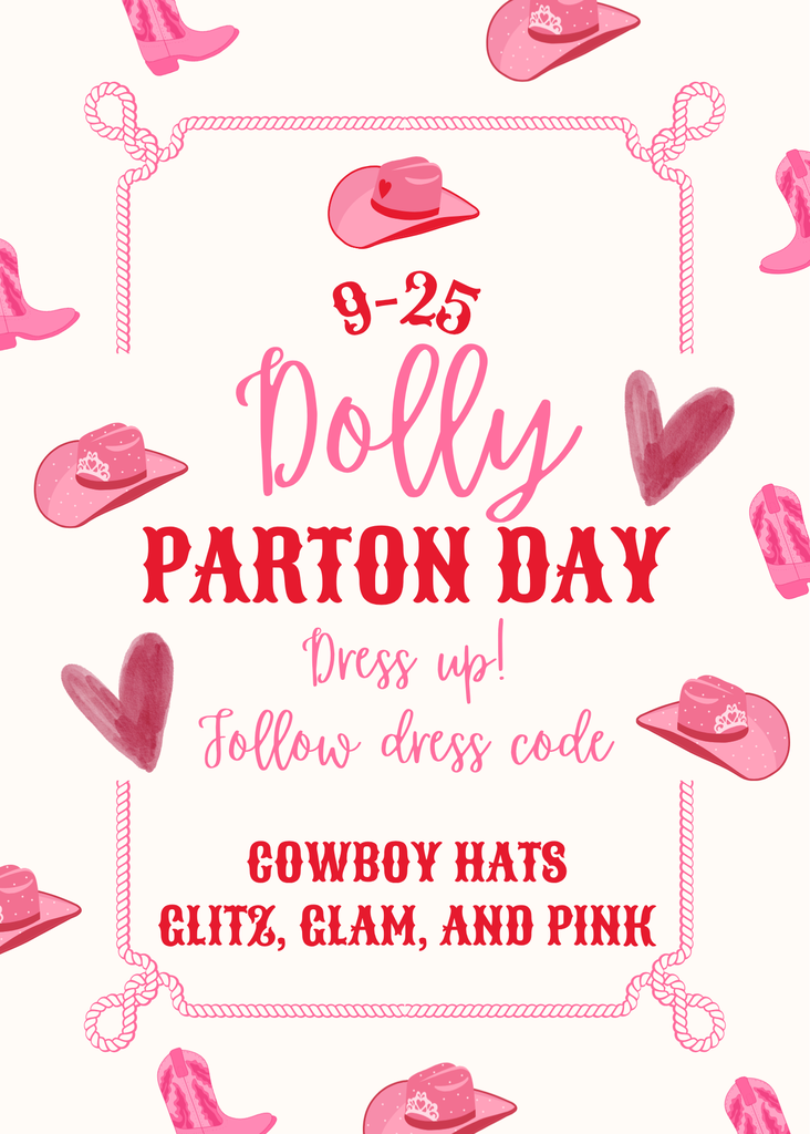 Dress up like Dolly Parton Day flyer