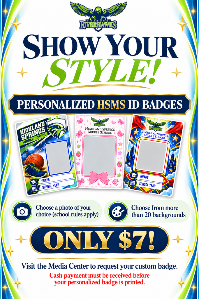 Personalized ID badges coming soon flyer