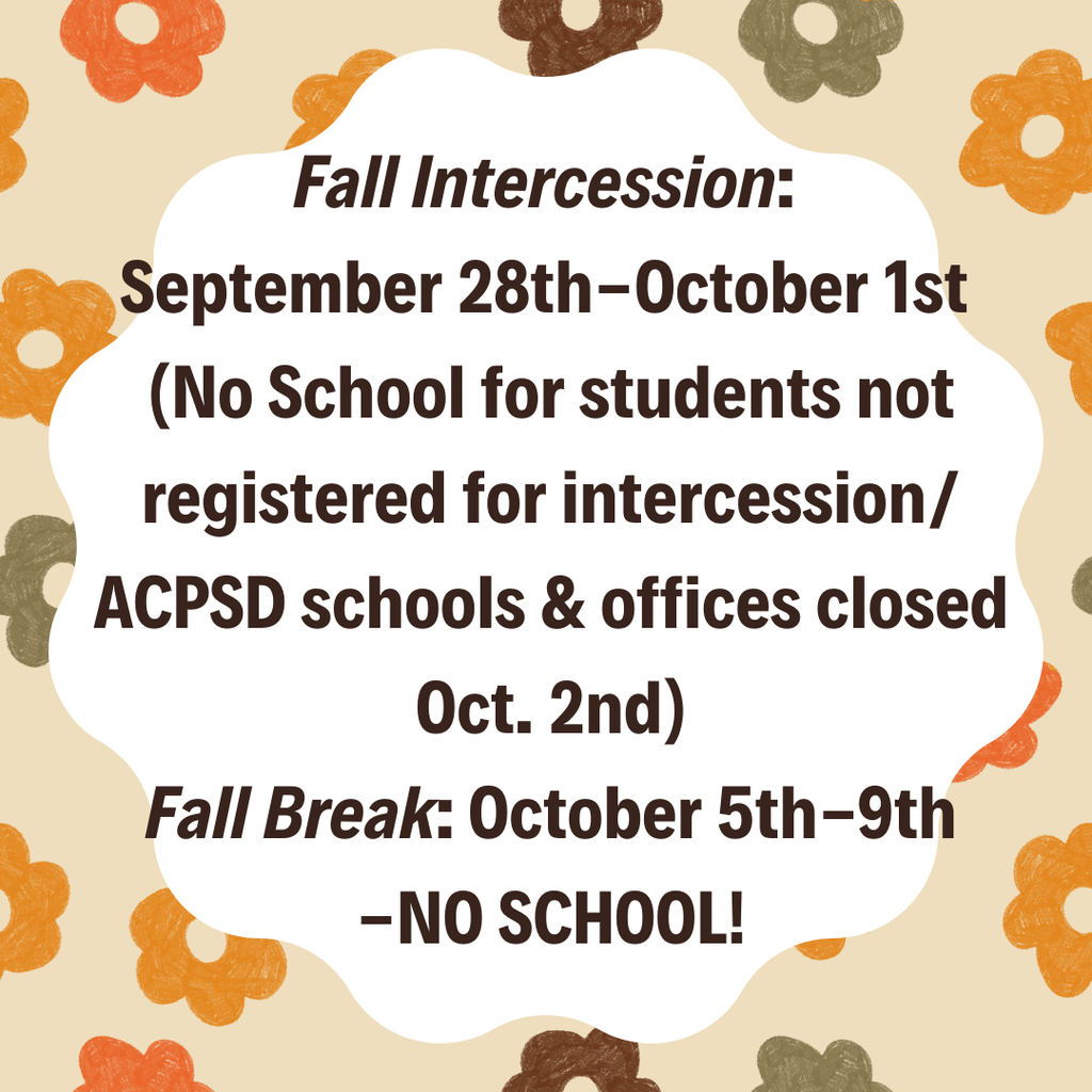A flyer has a white oval with text. Background features orange and brown flowers. Text reads: "Fall Intercession, dates, note for students."